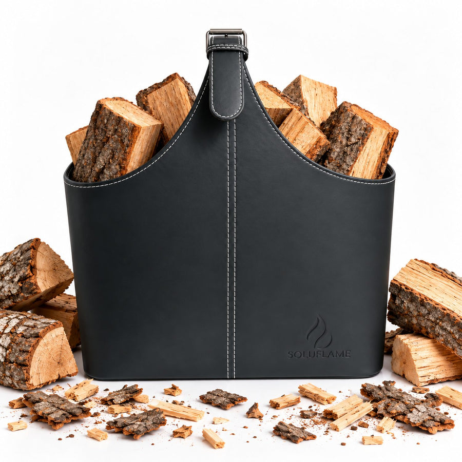Houtmand Kunstleer 30 L met Handvat – Zwart
